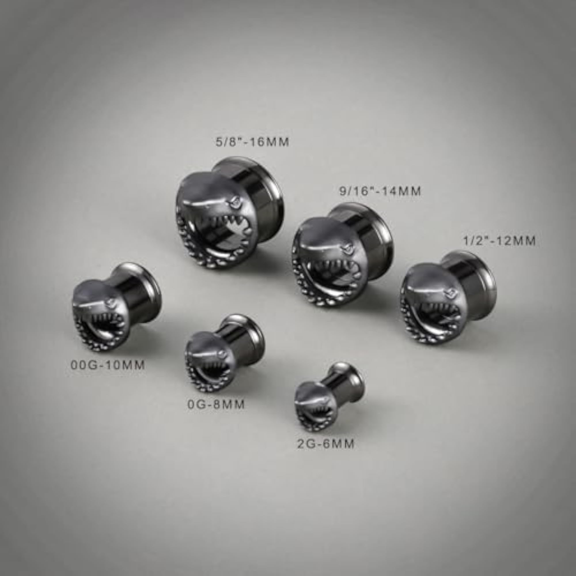 Shark Design Stainless Steel Tunnels, Screw Back Gauges